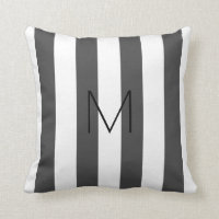 Bandes blanches gris foncé modernes monogrammées