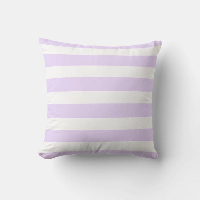 Coussin Bandes blanches violettes classiques (Recto)