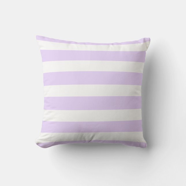 Coussin Bandes blanches violettes classiques (Recto)