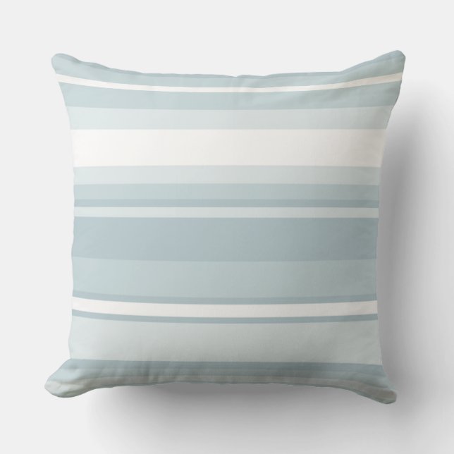 Coussin Bandes bleu glace (Recto)
