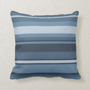 Coussin Bandes bleu gris