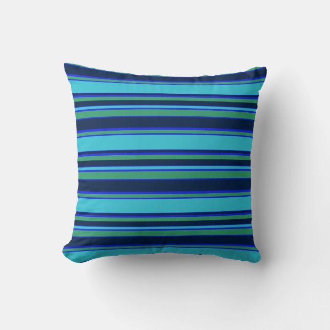 Coussin Bandes bleues et vertes (Recto)