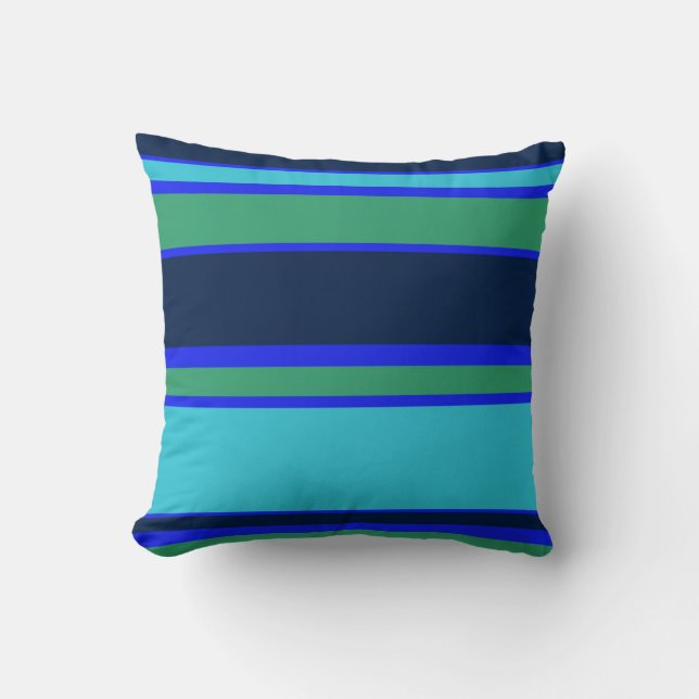 Coussin Bandes bleues et vertes (Recto)
