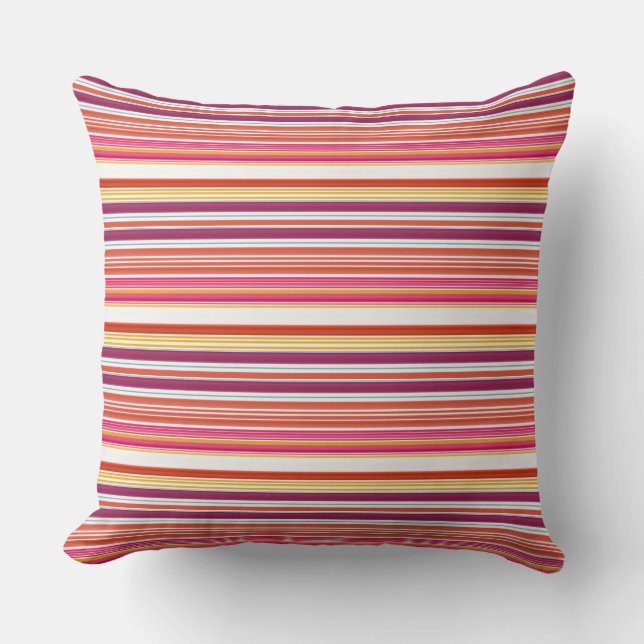 Coussin Bandes brunes rose mignonnes (Recto)