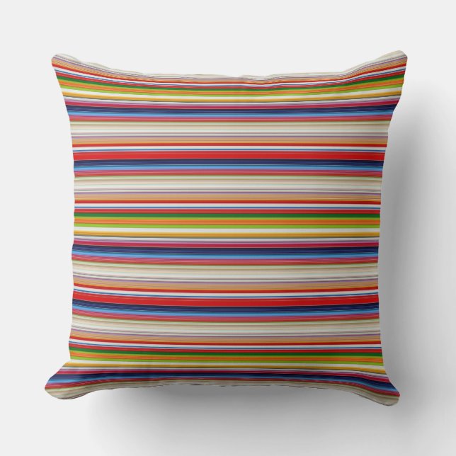 Coussin Bandes chaudes et colorées (Recto)