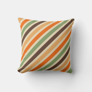 Coussin Bandes Colorées Style Rétro Groovy Funky