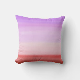 Coussin Bandes d'aquarelle rose