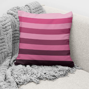 Coussin Bandes de blocs de couleur rose moderne