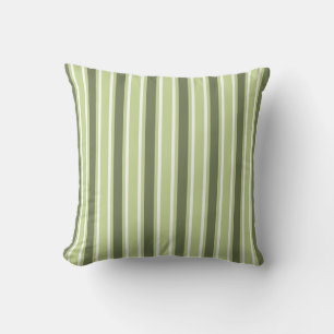 Coussin Bandes de bonbons d'olive et blanc