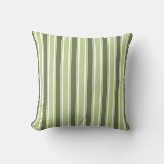 Coussin Bandes de bonbons d'olive et blanc (Recto)