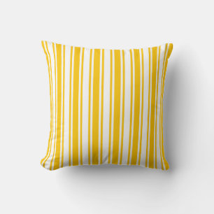 Coussin Bandes de bonbons jaunes et blancs