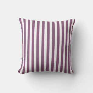 Coussin Bandes de bonbons mauves et blanches