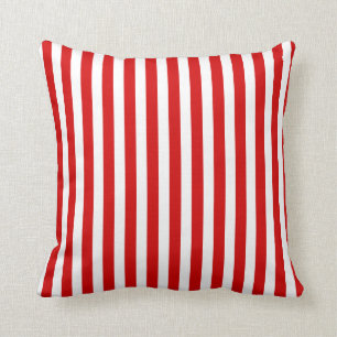 Coussin Bandes de bonbons rouges et blancs