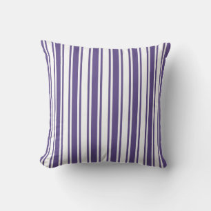 Coussin Bandes de bonbons ultra violettes et blanches