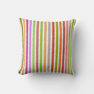 Coussin Bandes de calque - Crème et couleurs multiples