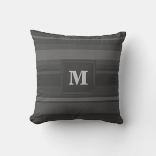 Coussin Bandes de charbon de monogramme