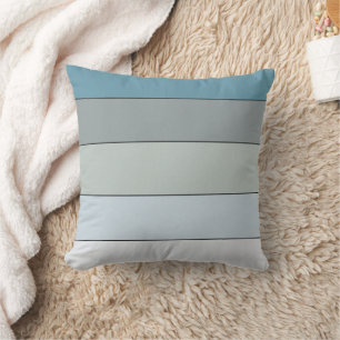 Coussin Bandes de couleur bleue et grise sur papier aquare