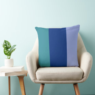 Coussin Bandes de couleur Trois nuances de bleu