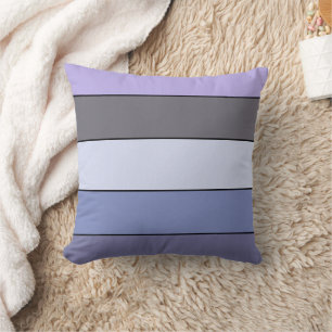 Coussin Bandes De Couleurs Violet Et Gris Sur Papier Aquar