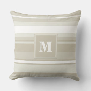 Coussin Bandes de grès monogramme