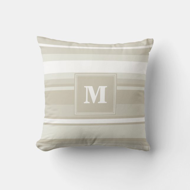 Coussin Bandes de grès monogramme (Recto)