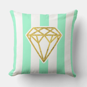 Coussin Bandes de menthe avec diamant d'huile d'or