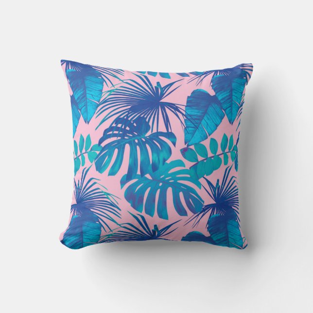 Coussin Bandes de papier numérique tropicale étoiles (Recto)