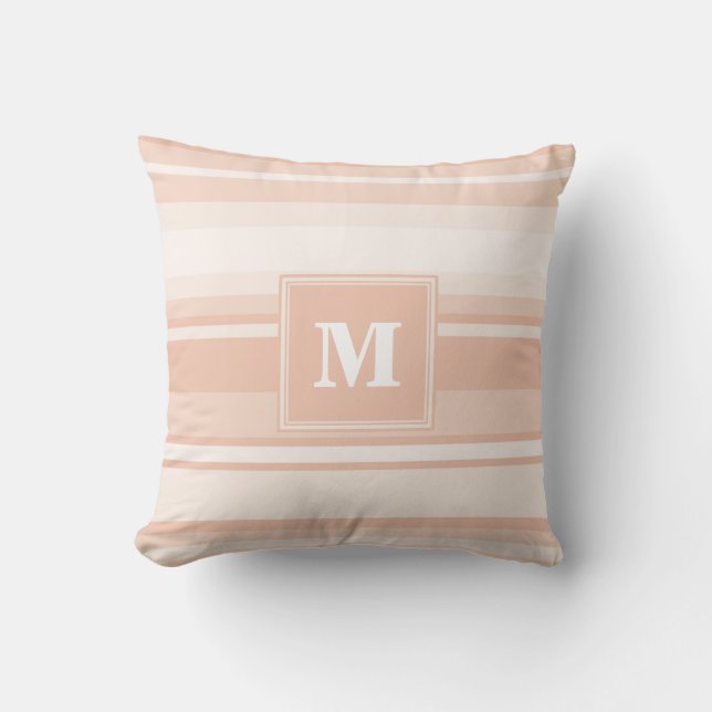 Coussin Bandes de pêche monogramme (Recto)