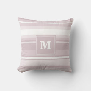 Coussin Bandes de quartz roses monogrammes