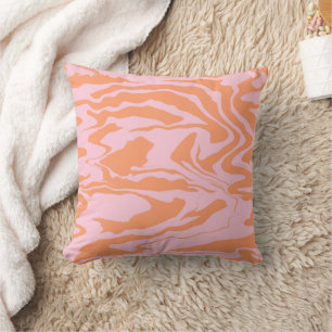 Coussin Bandes de tigres roses et orange