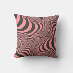 Coussin Bandes de zèbre rose pâle