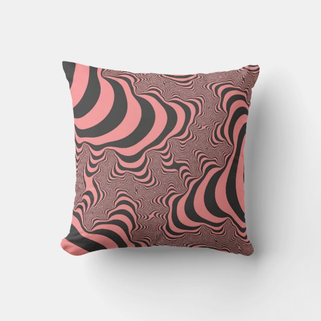 Coussin Bandes de zèbre rose pâle (Recto)
