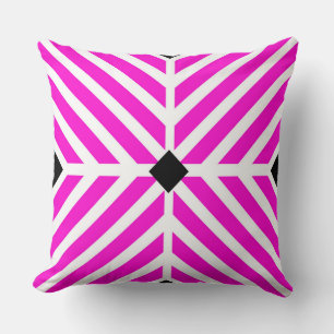 Coussin Bandes diagonales roses