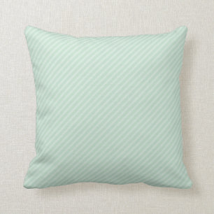 Coussin Bandes diagonales vertes de mer