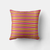 Coussin Bandes d'or métallique rose, orange et faux (Verso)