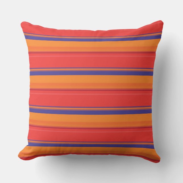 Coussin Bandes estivales colorées (Recto)