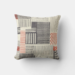 Coussin Bandes géométriques dessinées à la main, motif san