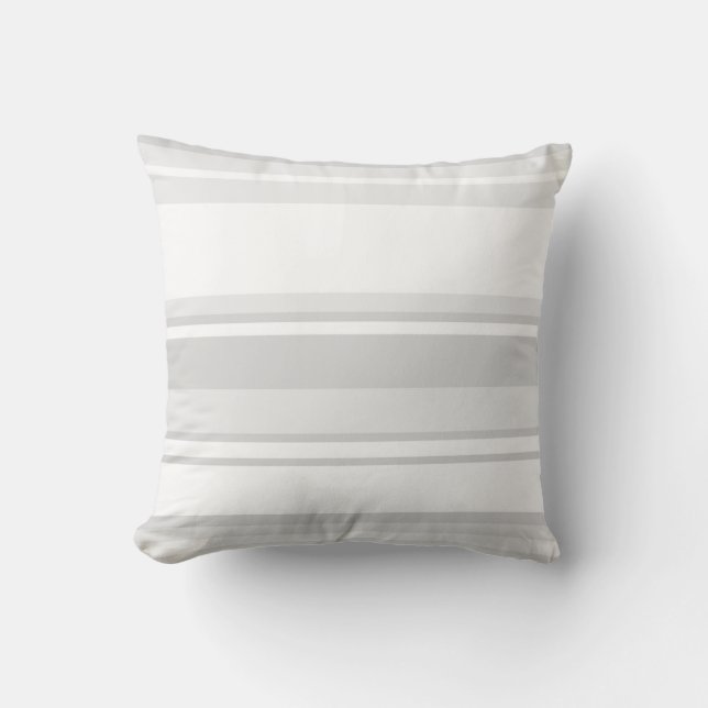 Coussin Bandes gris clair (Recto)