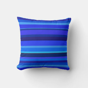 Coussin Bandes horizontales bleues