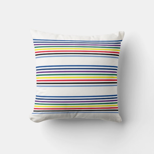 Coussin Bandes horizontales multicolores colorées (Recto)