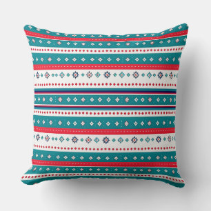 Coussin Bandes horizontales rouges et vertes Lancer l'orei