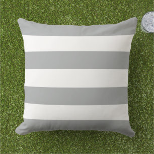 Coussin Bandes horizontales simples gris classique