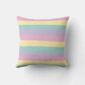 Coussin Bandes Inégales Pink, Jaune, Violet & Vert (Verso)