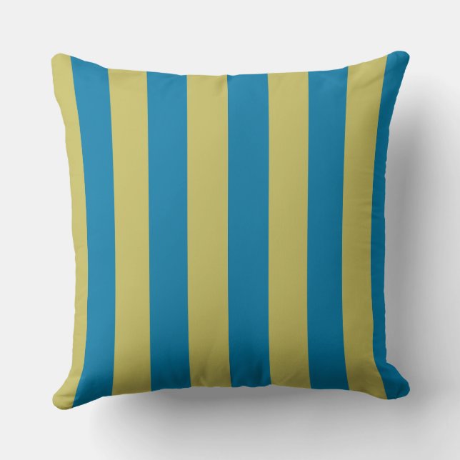 Coussin bandes jaune et bleu (Verso)