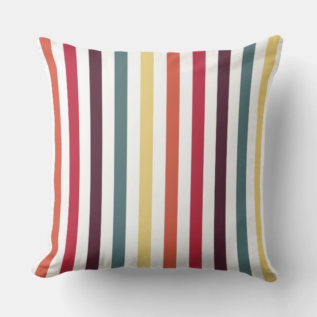 Coussin Bandes multicolores Chic (Recto)