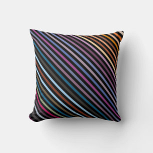 Coussin Bandes multicolores et noir