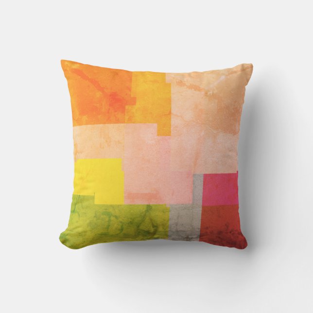 Coussin Bandes multicolores rustiques (Recto)