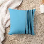 Coussin Bandes noires avec arrière - plan bleu (Couverture)