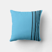 Coussin Bandes noires avec arrière - plan bleu (Verso)