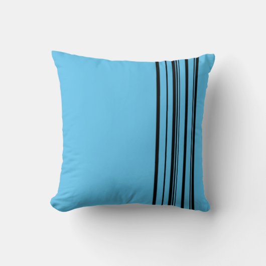 Coussin Bandes noires avec arrière - plan bleu (Recto)